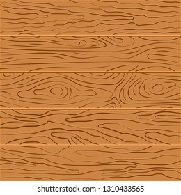Wood texture background. Five wooden boards in flat design. Vector illustration