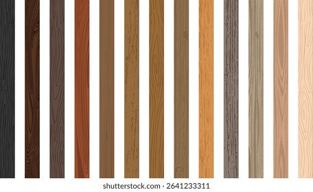 Wood texture background. Hand drawn wood plank. Empty natural brown wooden background. Set of wooden textures. Wooden floor. Realistic interior hardwood flooring. Vector wood pattern boards mockup EPS