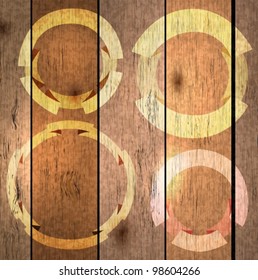 wood texture background with labels,vector illustration