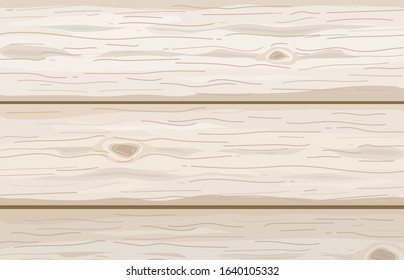 Wood texture background in simple flat cartoon style. Light rustic wooden boards. Vector illustration.