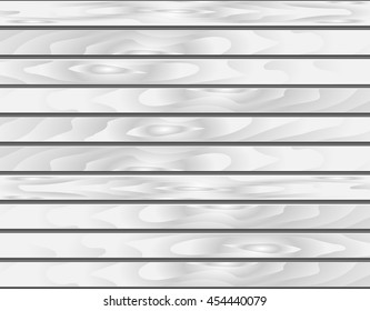 Wood texture background of white painted boards. Realistic vector illustration. 