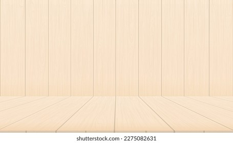 Wood texture background,Light Brown Wood panel studio room backdrop background,Empty Display Room brown washed wooden striped with Table top for Spring,Summer Product Presentation,Autumn,Fall Sale