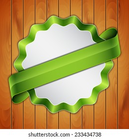 Wood texture with badge. EPS10 vector