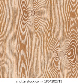 Wood texture. Brown wooden background. Old textured piece of wood with scratches, top view. Highly detailed table or floor surface, natural material. Seamless vector pattern, easy to edit.