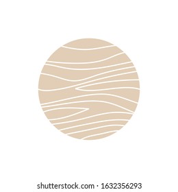 wood texture in circle shape, Furniture logo, Wood with light brown color