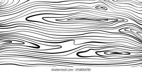 Wood texture. Clack wooden plank, cutting board, floor or table surface. Striped fiber textured background. Retro tree surface pattern in coloring style