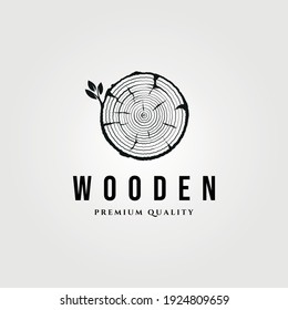 wood texture icon logo vintage vector symbol illustration design