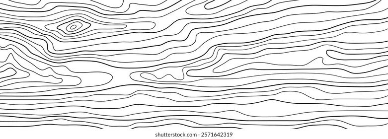 Wood texture imitation, hand drawn wood plank, black lines on white background, vector design, banner