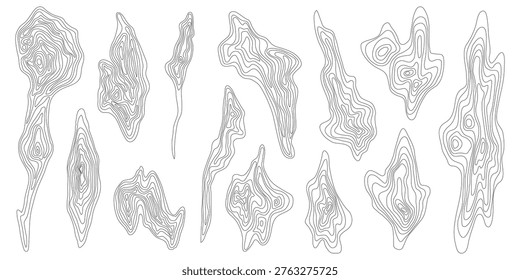 Wood texture imitation, set design elements, black lines on white background, vector design