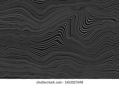 Wood texture imitation, white lines on black background, vector design
