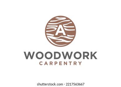 Diseño de logotipo de textura de madera símbolo de icono de madera carpintero
