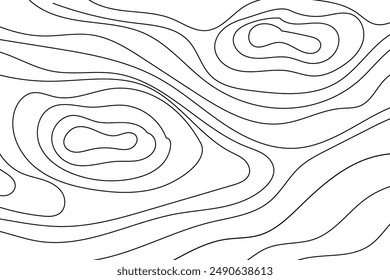 Wood texture material doodle hand drawn line. Tree trunk geometric curve and wave contour. Rings and circles. 