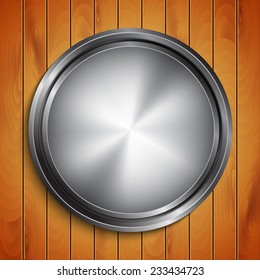 Wood texture with metal frame. EPS10 vector