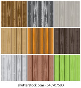 Wood texture. Set of wood background. Vector illustration.