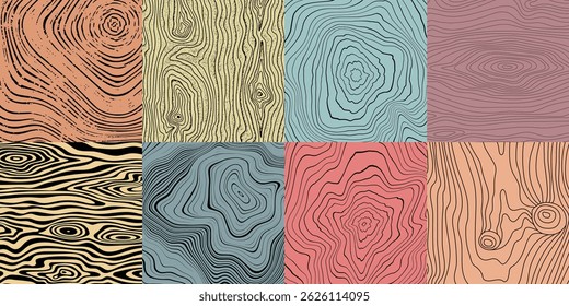 Wood texture set, different shades, pattern mosaic, seamless pattern, vector panel