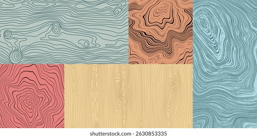 Wood texture set, different shades, pattern mosaic, seamless pattern, vector panel