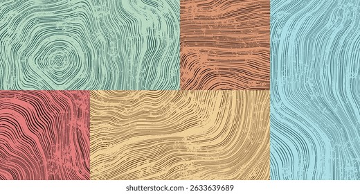 Wood texture set, different shades, pattern mosaic, seamless pattern, vector panel