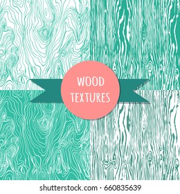 wood texture set. Seamless pattern. Vector eps 10