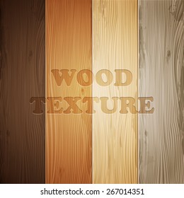 Wood texture set, vector Eps10 illustration. Natural Wooden Background.