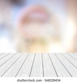 Wood texture table top on blurred abstract background.Vector illustration