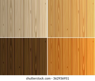 Wood Texture Vector Background Panels With Grain. Set Of Wood Light And Dark Boards. Floor Collection In Warm Colour. Wood Pattern Similar To Pine.