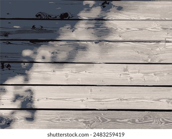 Wood texture vector background with shadow. Wooden pattern.