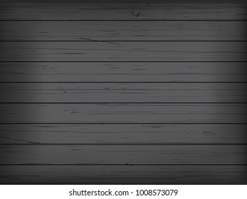 Wood texture, vector Eps10 illustration. Natural Dark Wooden Background.
