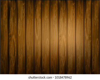 Wood texture, vector Eps10 illustration. Natural Dark Wooden Background.
