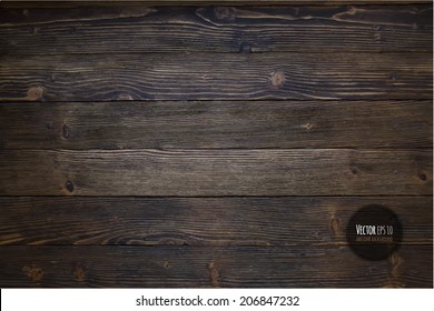 Wood texture  vector Eps10 illustration  Natural Dark Wooden Background 