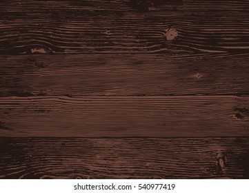 Wood texture, vector Eps10 illustration. Natural Dark Wooden Background.