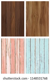 Wood texture, vector illustration. Natural Wooden 4 Background.