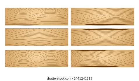 Wood texture vector set. brown wood pattern. flat design vector illustration isolated on white background.