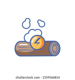 wood and thunder icon design, Energy renewable power supply and sustainable theme Vector illustration