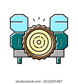 wood timber sawmill machine color icon vector. wood timber sawmill machine sign. isolated symbol illustration
