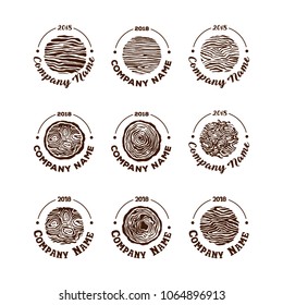 Wood and timber texture symbol logo illustration