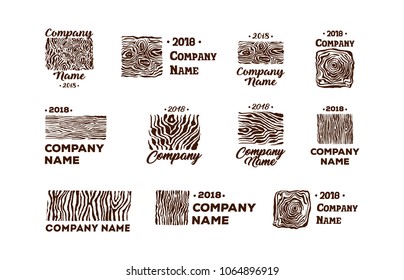 Wood and timber texture symbol logo illustration