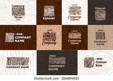 Wood And Timber Texture Symbol Logo Illustration