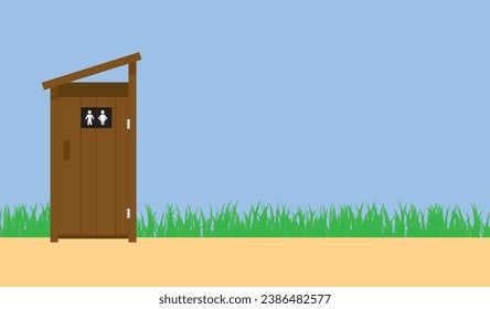 toilettes en bois image vectorielle publique. fond d'écran. espace libre pour le texte. 