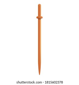 Wood toothpick icon. Cartoon of wood toothpick vector icon for web design isolated on white background