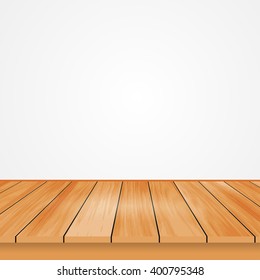 Wood top view from the reflection of light  off the wall