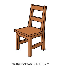 wood toy chair illustration isolated