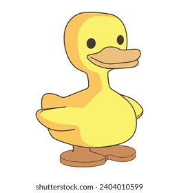 wood toy duck animal illustration isolated