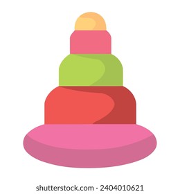 wood toy pyramid illustration isolated