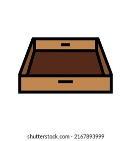 wood tray color icon vector. wood tray sign. isolated symbol illustration