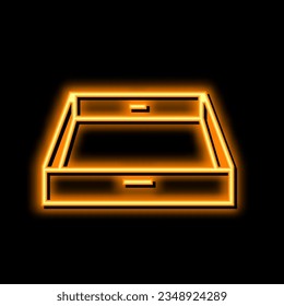 wood tray neon light sign vector. wood tray illustration