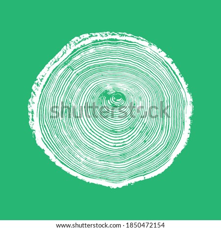 Wood tree art texture stamp for card or background. Detailed tree ring design. Rough organic tree rings with close up of end grain.
