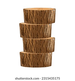 wood tree cut detail 3d illustration