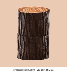 wood tree cut detail 3d illustration
