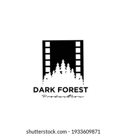 wood tree forest film logo icon design