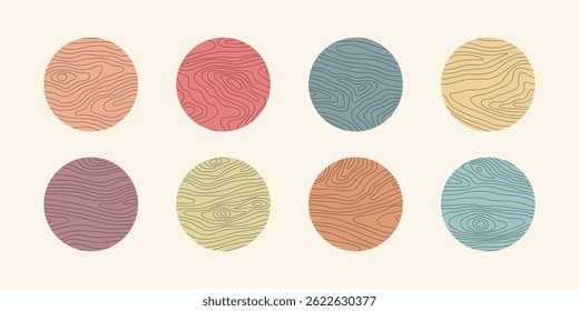 Icono de textura de patrón de árbol de madera, tronco con línea circular anual de pictograma de edad, diseño de Vector de conjunto